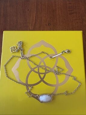Kendra Scott Elise Gold Necklace with White Stone